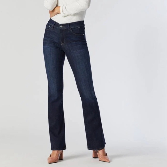 NWT-Womens Mavi Marcia Bootcut Mid Rise Jeans-Dark Blue - Picture 1 of 5